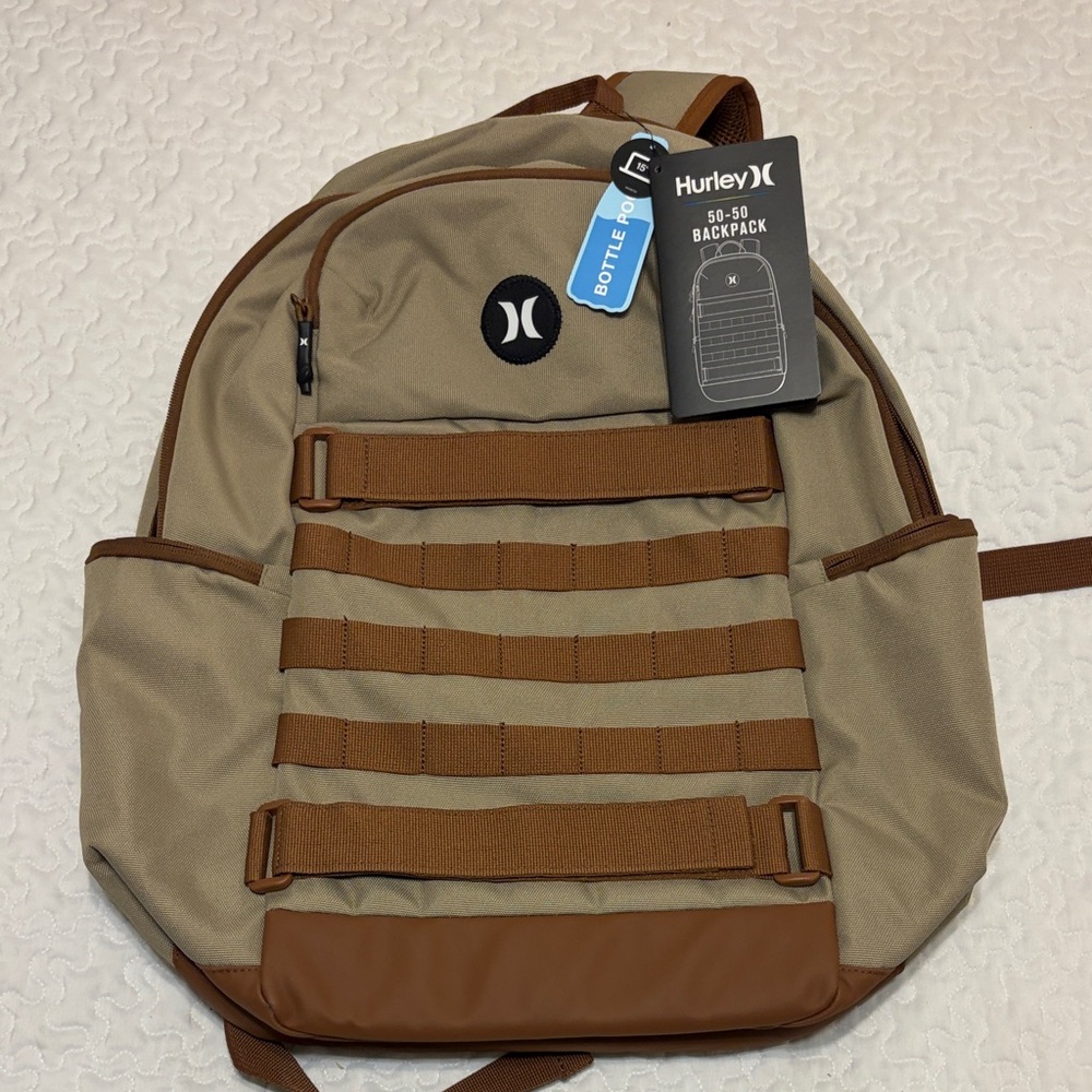 Hurley Beige and Brown Men's Backpack